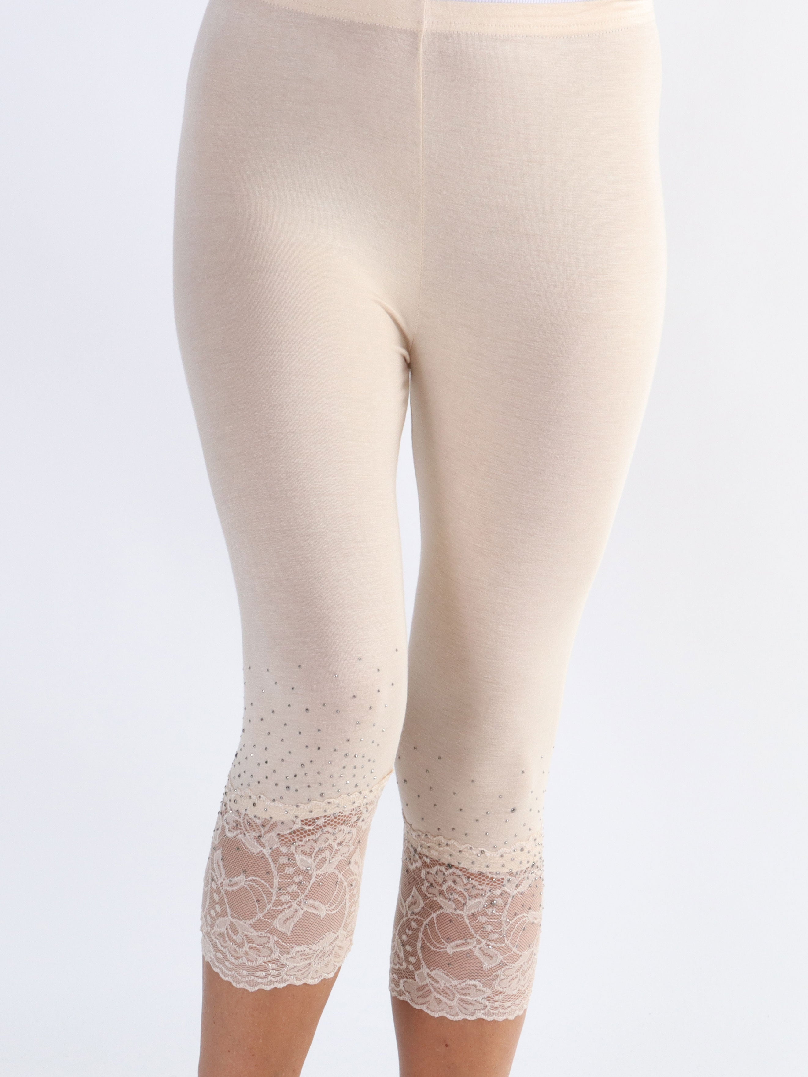 Beatrice - Leggings med spetskant och spets